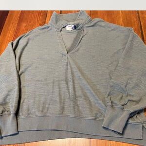 Aerie Women's V Neck‎ Oversized Green Pullover Size XL